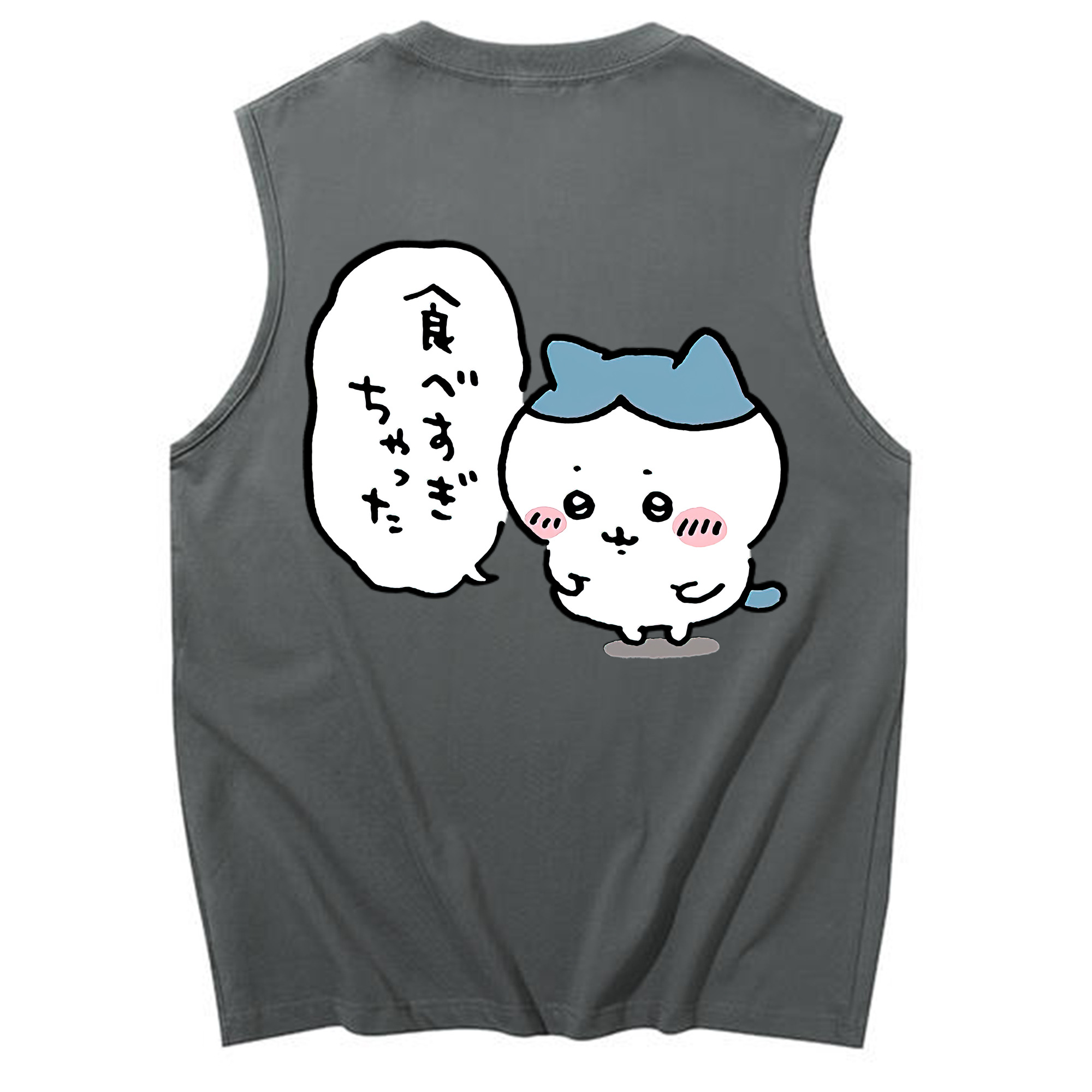 （画像用） ちいかわ ハチワレ Chii-kawa hachiware コットン100％タンクトップ（背面プリント）
